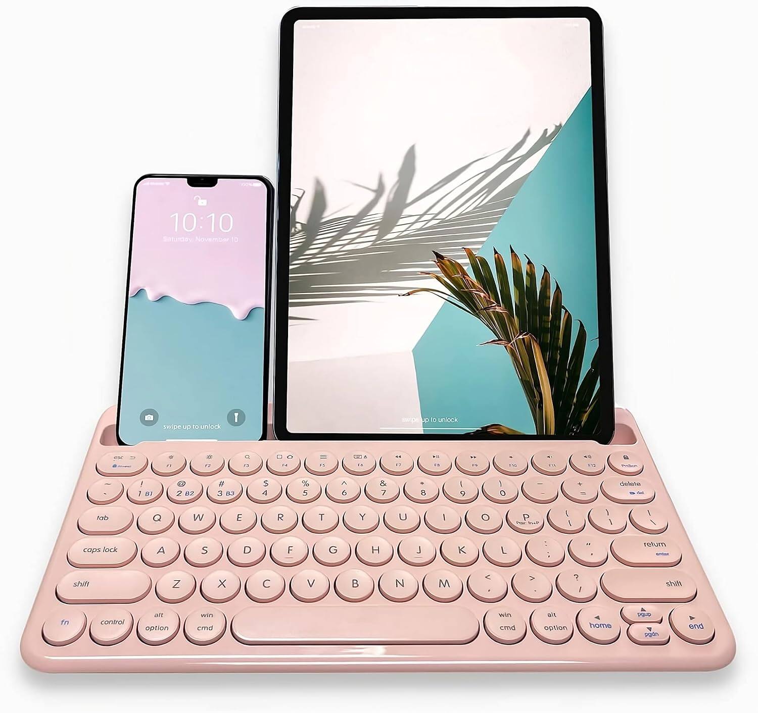 Macally - Bluetooth Keyboard for Tablet | Wireless Keyboard for iPad Mini/Air/Mini, iPhone - Pink