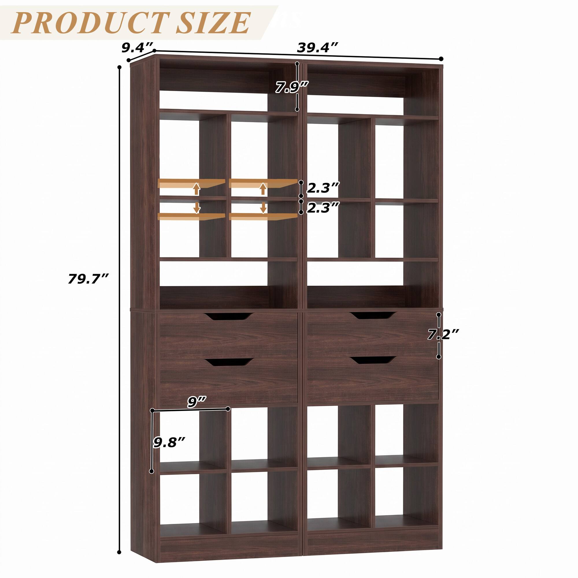 PRODUCT SIZE IS 9.4" 39.4"  
7.9"  
2.3" 2.3"  
79.7"  
7.2"  
9"  
9.8"