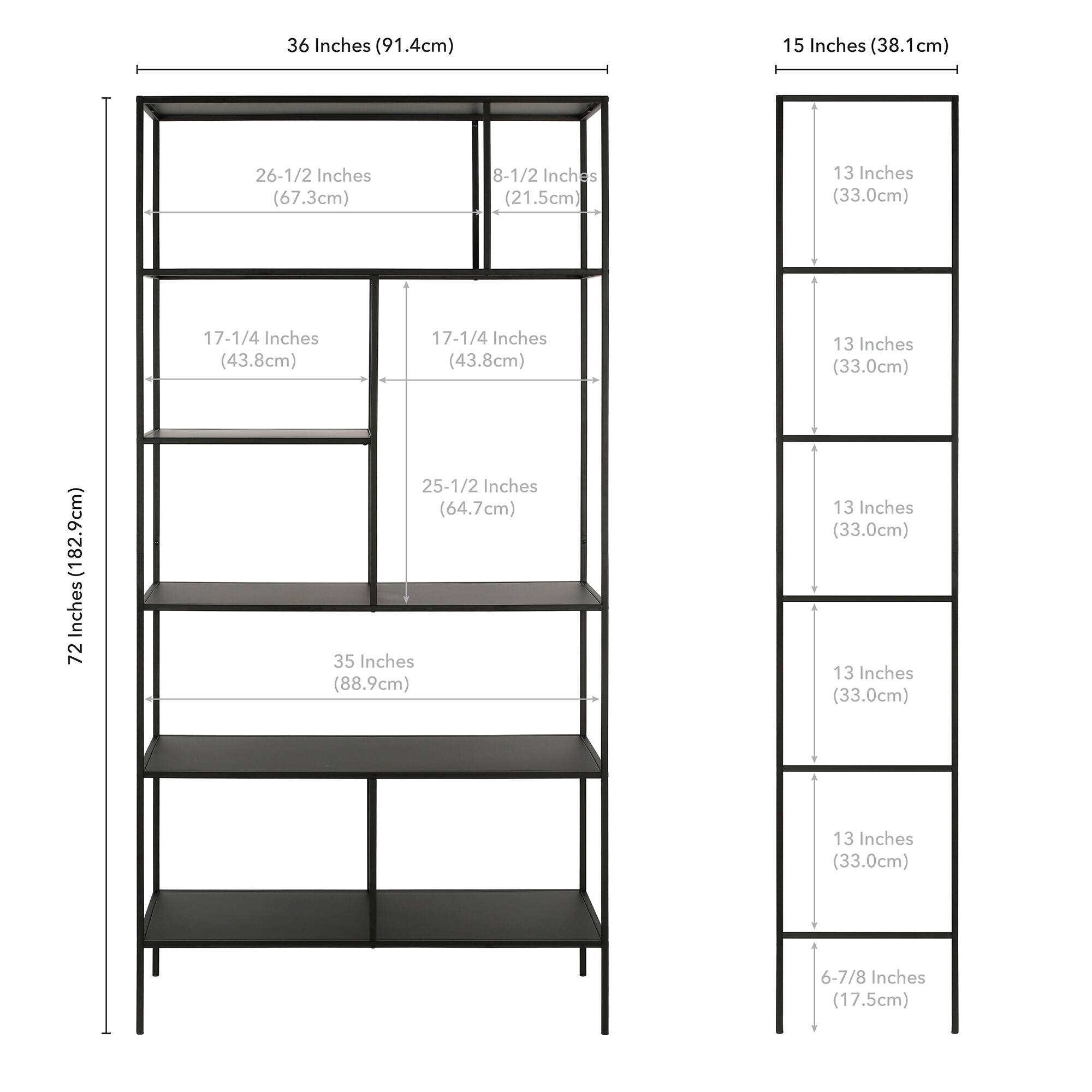 Alt View 13. Hudson&Canal - Winthrop 72" Tall Bookcase - Blackened Bronze.