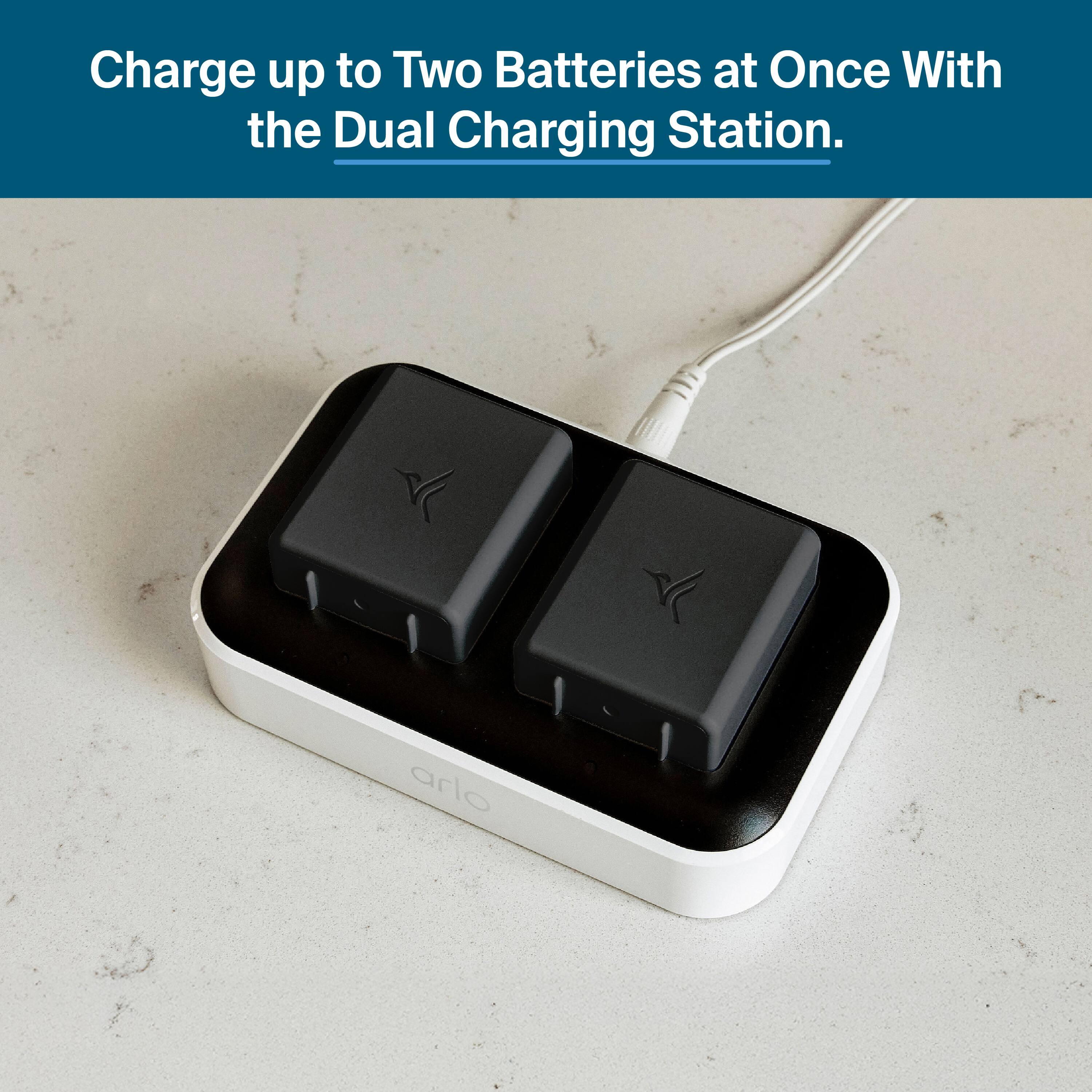 Charge up to Two Batteries at Once With the Dual Charging Station.