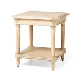 Maven Lane - Pullman Traditional Square Wooden Side Table Finish - Antiqued White