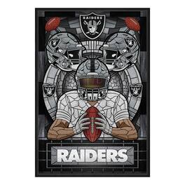Sporticulture - Las Vegas Raiders Framed Stained Glass Art Print - Black