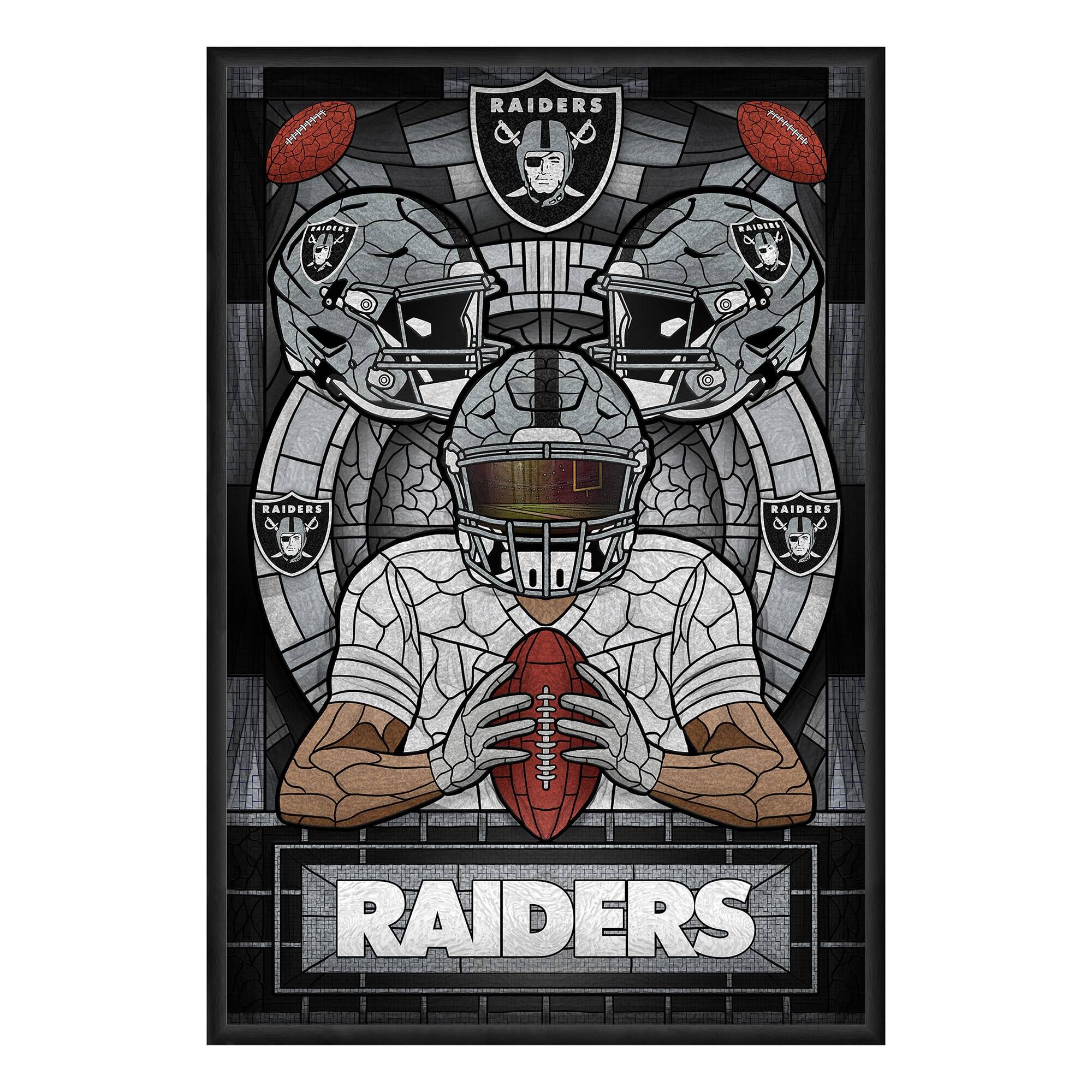 Las Vegas Raiders Framed Stained Glass Art Print