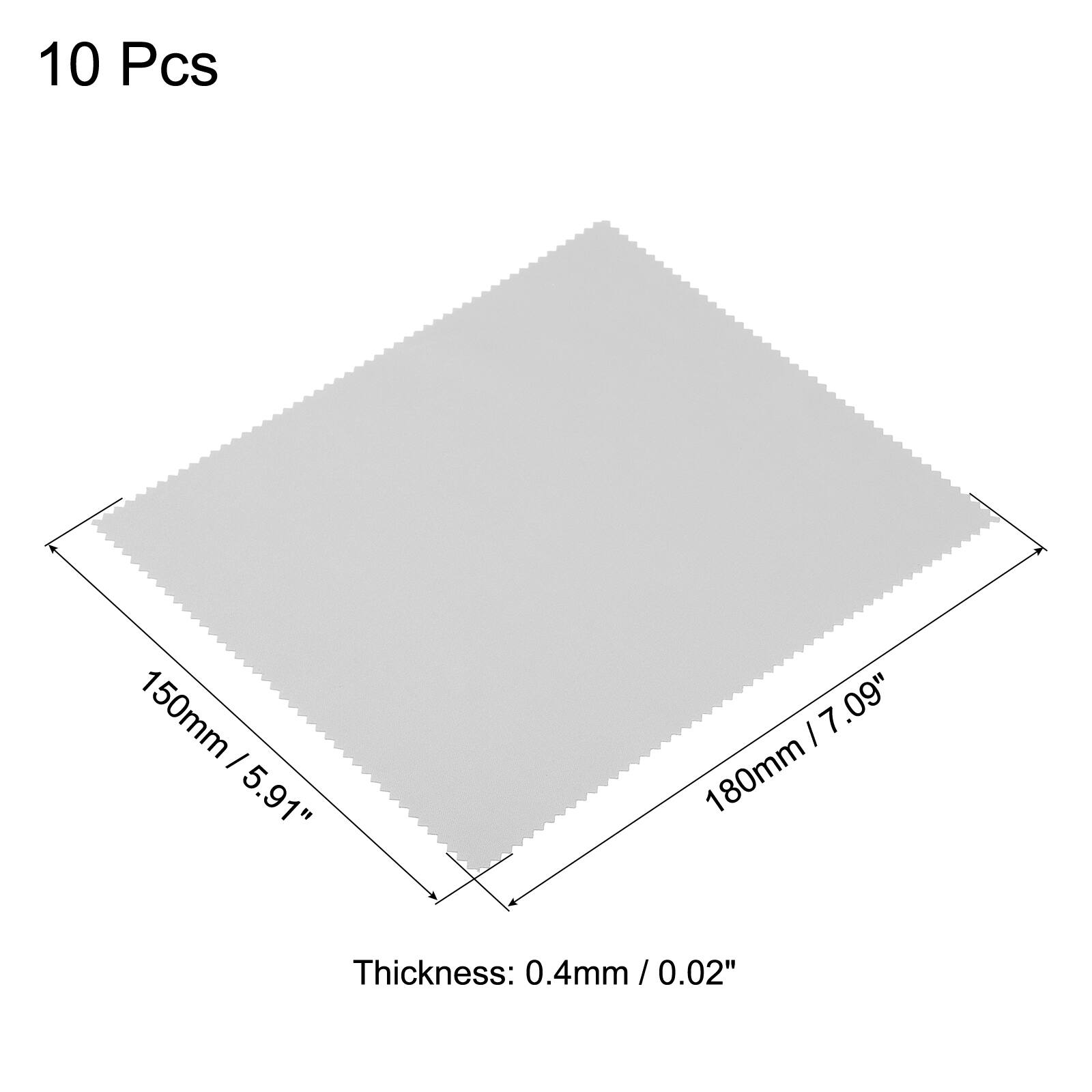 10 Pcs  
150mm / 5.91"  
180mm / 7.09"  
Thickness: 0.4mm / 0.02"