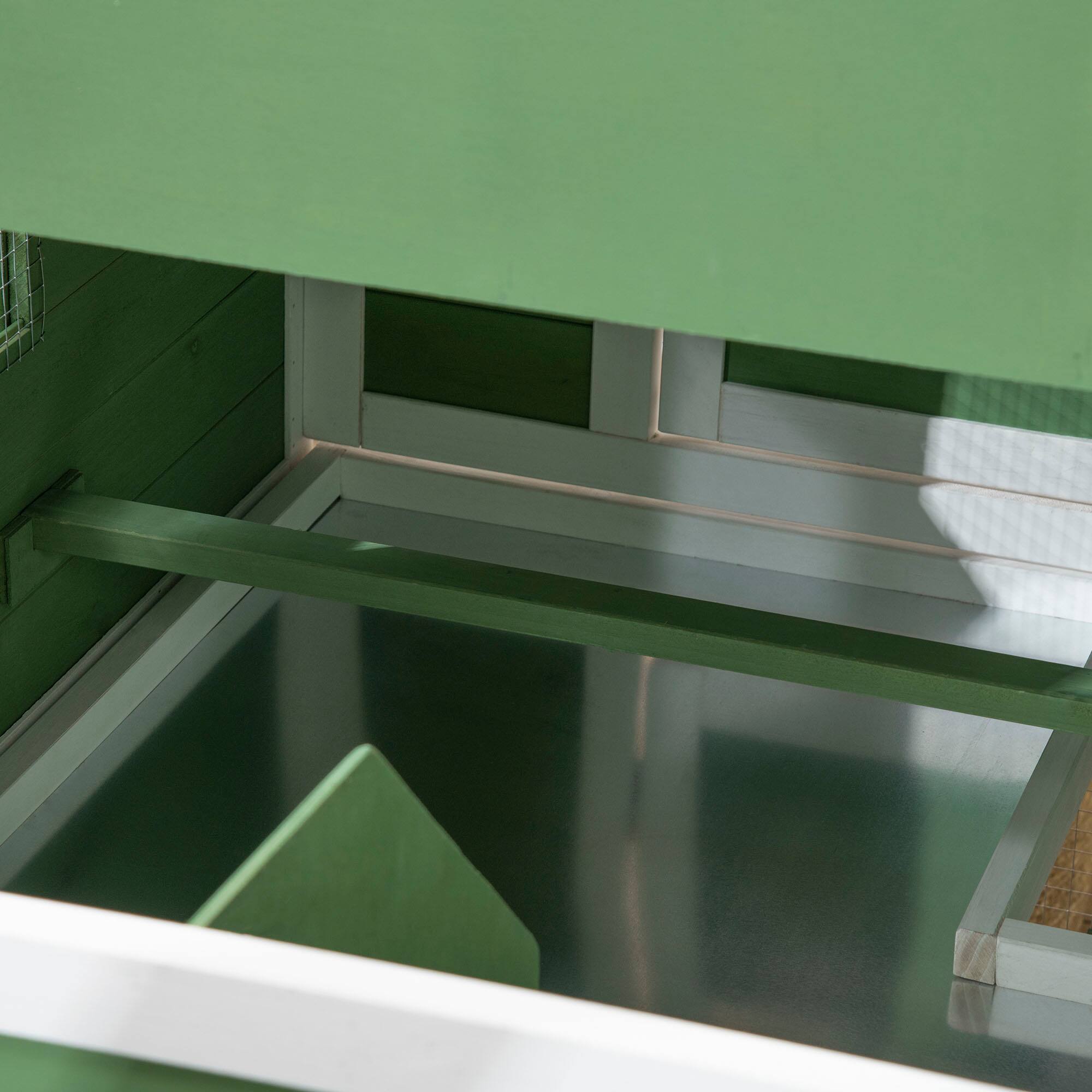 Alt View 5. Pawhut - 49" Small Chicken Coop Hen House with Garden Space, Outdoor Run Cage with Weather Protection, 2-4 Birds.