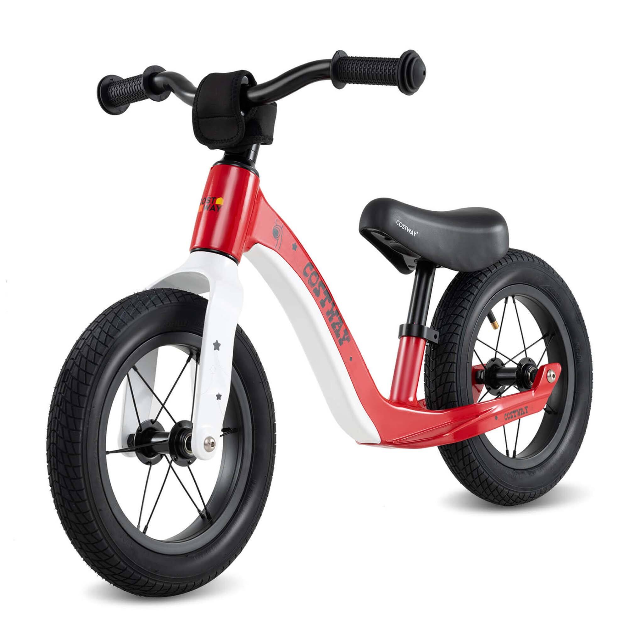 Costway - 12 Inch Magnesium Toddler Balance Bike No Pedal Training Toddler Balance Bike - Red