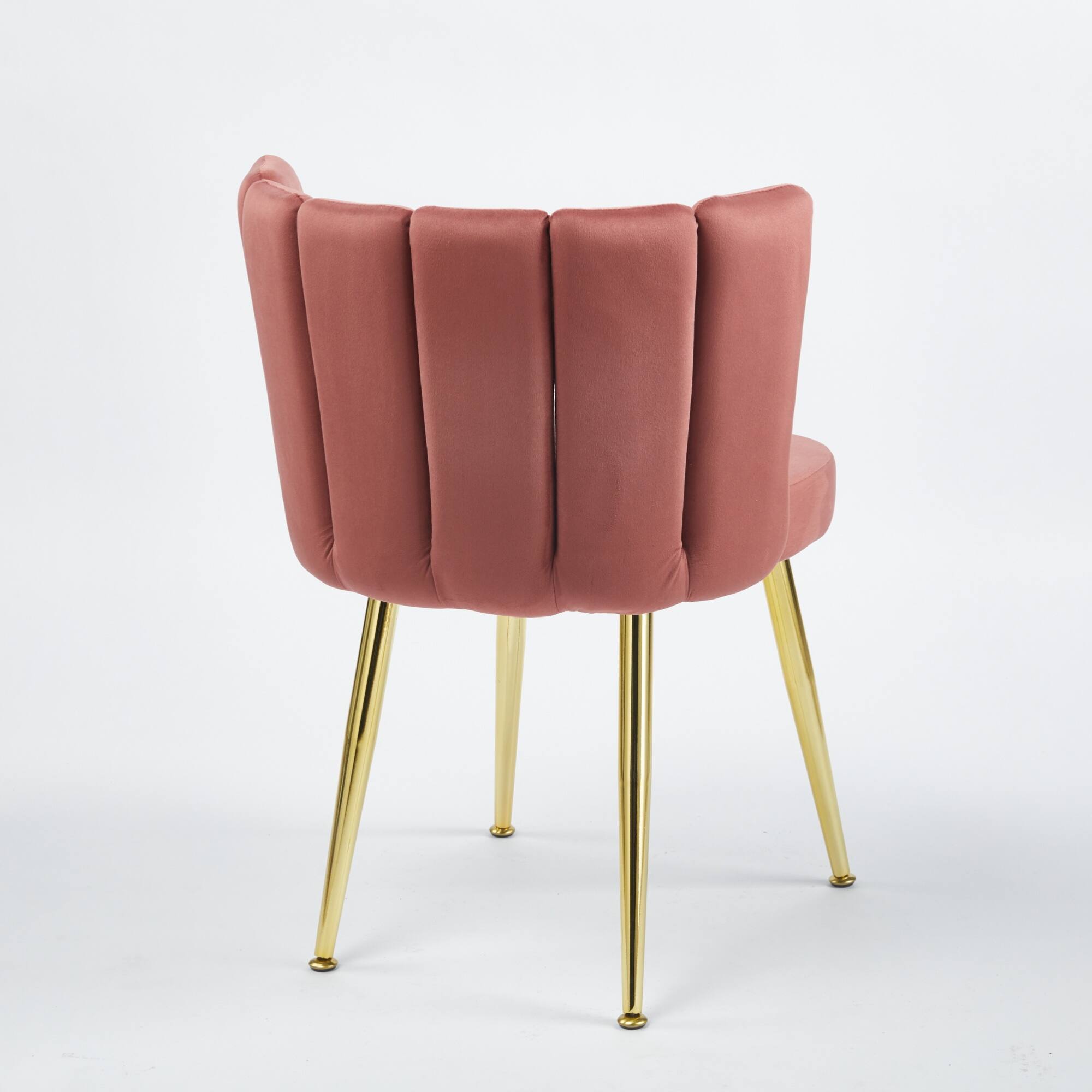 Alt View 5. GOODSILO - Elegant Velvet Dining Chairs Set of 2 with Golden Iron Legs for Modern Living Spaces - Pink.