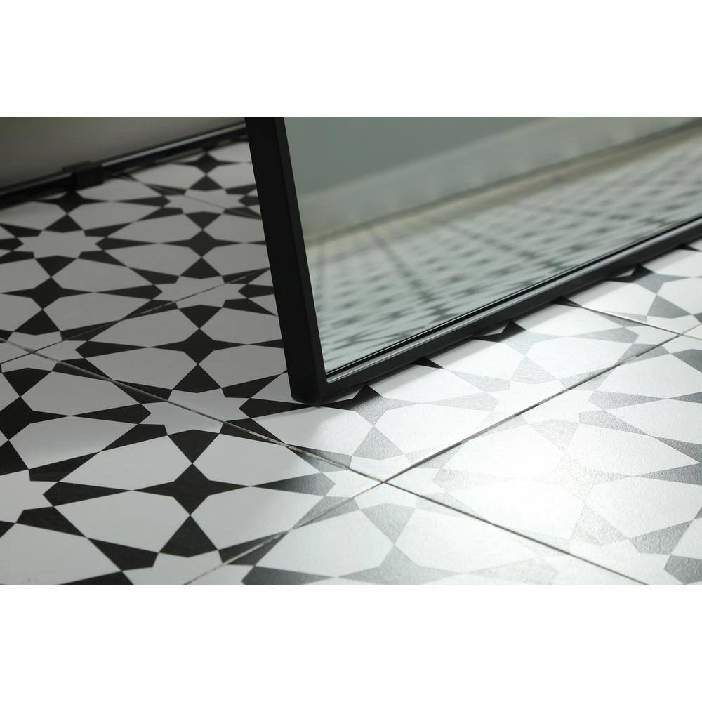 Alt View 3. Elegant Decor - Metal Frame Rectangle Full Length Mirror 30x72 Inch in Black - Black.