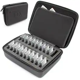 CASEMATIX - 1 oz Silver Bar Capsule Holder Case for 1 Troy Ounce Silver Bars, Bullion Storage Box Fits 20 Capsules up to 50mm - Black