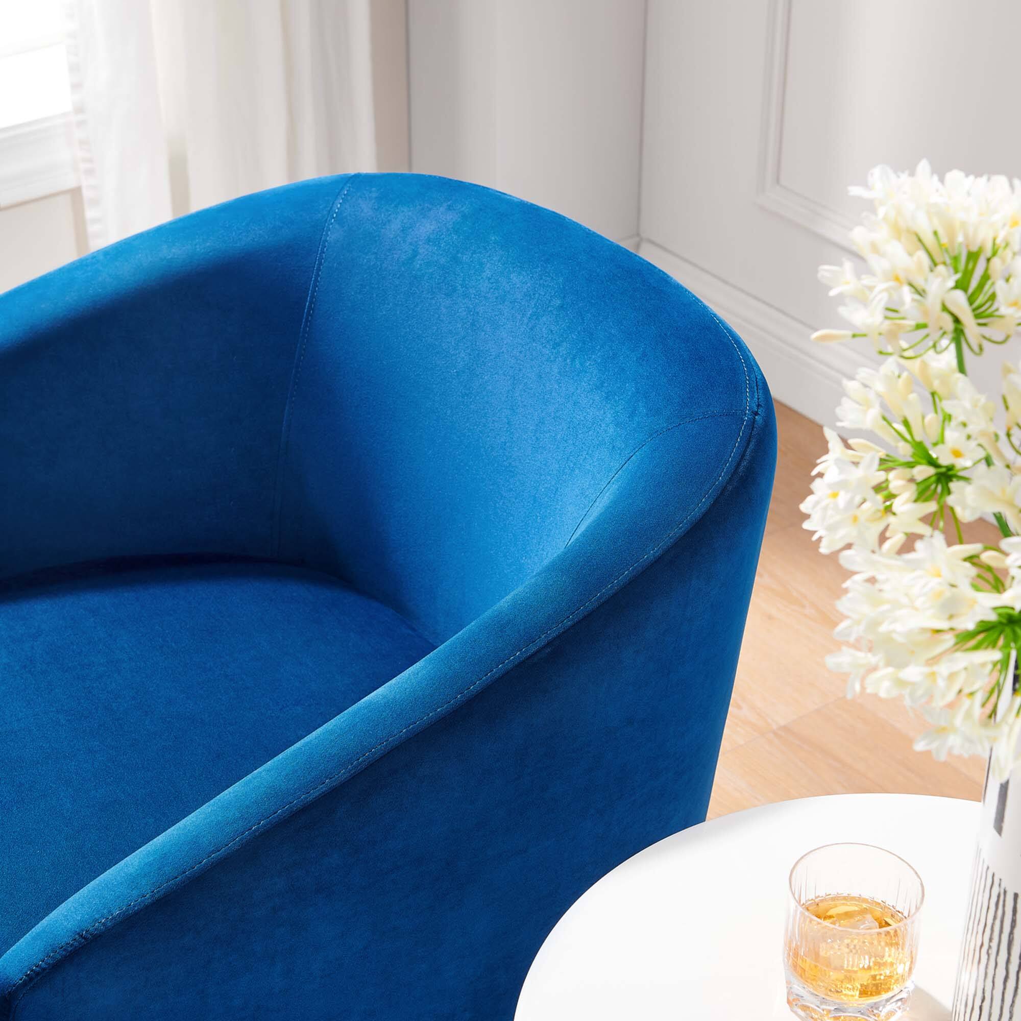 Alt View 1. Modway - Series Performance Velvet Fabric Swivel Chair by Modway - Navy.