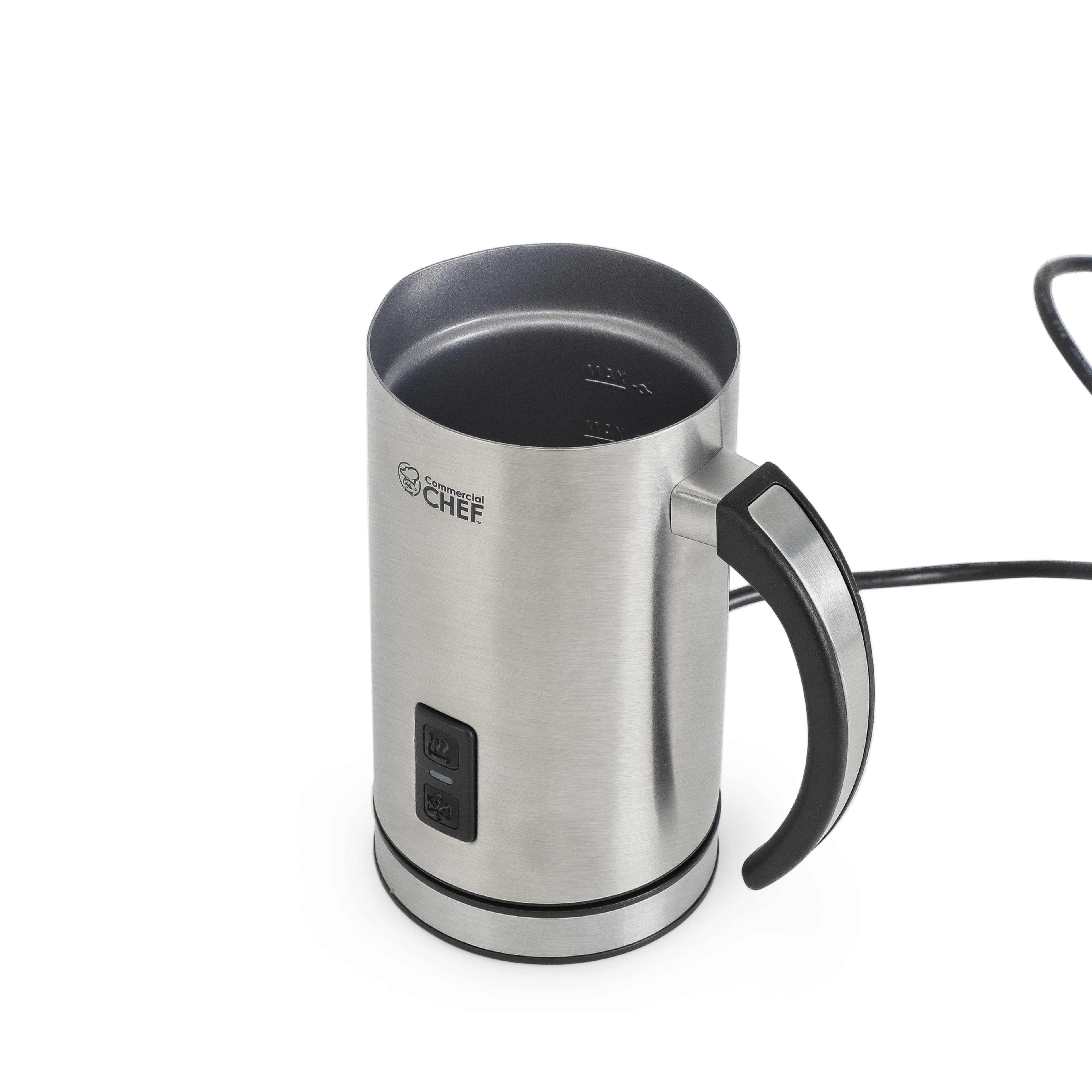 Left. Commercial Chef - COMMERCIAL CHEF Cordless Milk Frother - stainless steel.