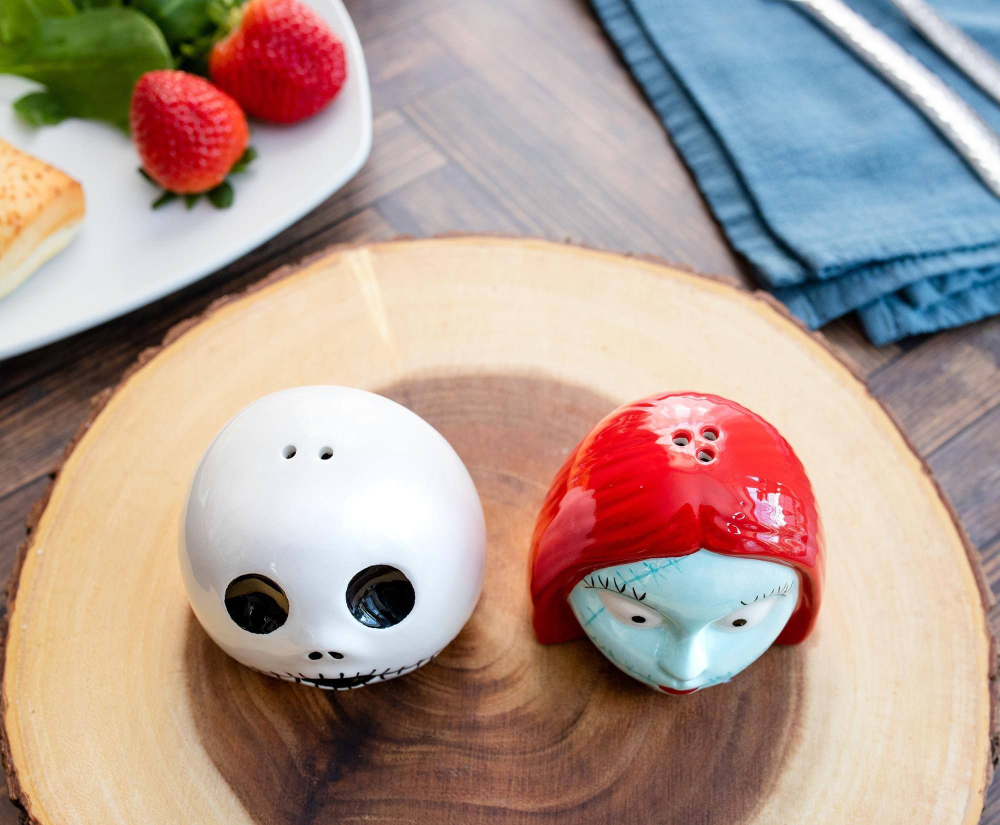 Alt View 3. Disney - Disney The Nightmare Before Christmas Jack and Sally Salt and Pepper Shaker Set - White.