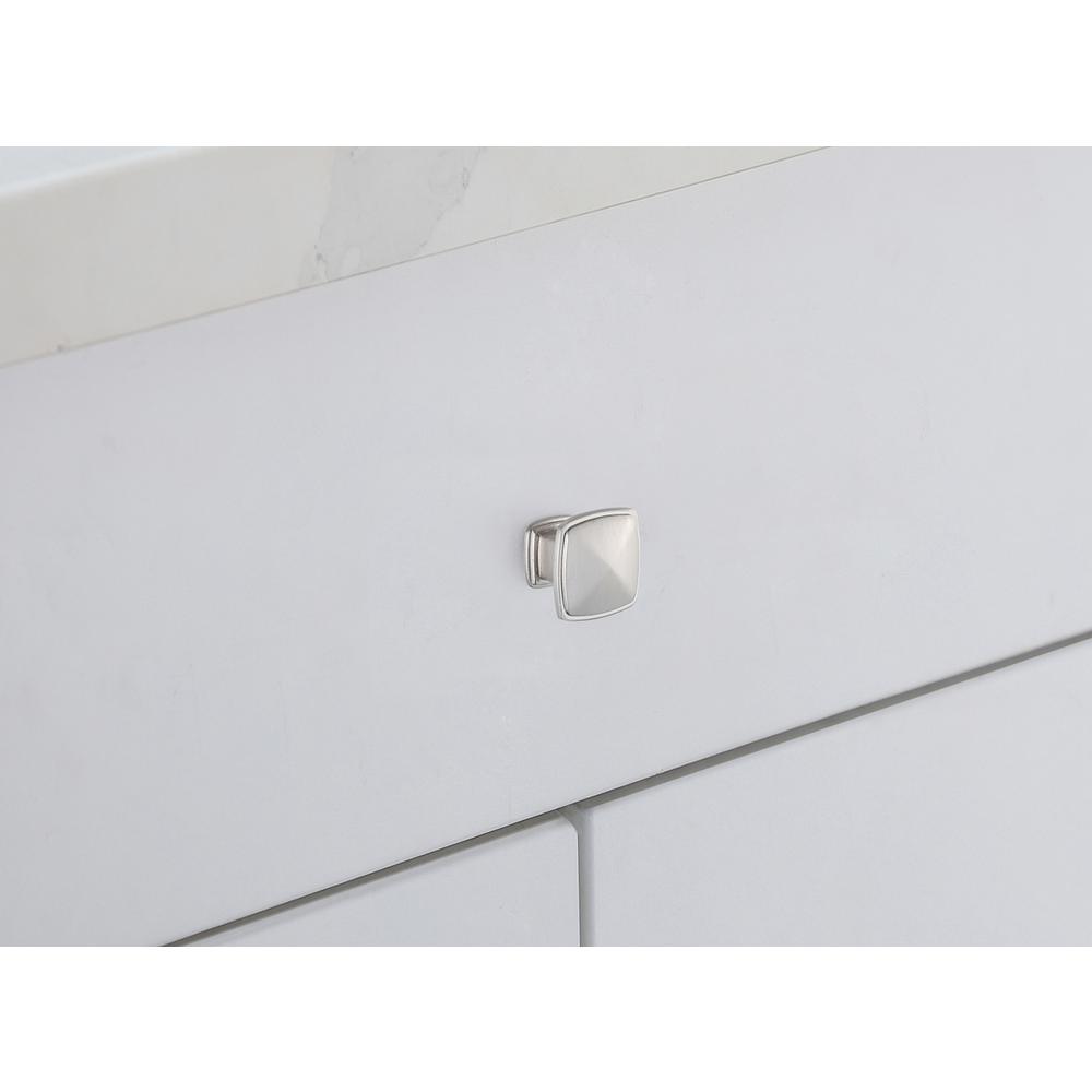 Alt View 1. Elegant Decor - Marcel 1.2" Brushed Nickel Square Knob Multipack (Set of 10) - Brushed Nickel.
