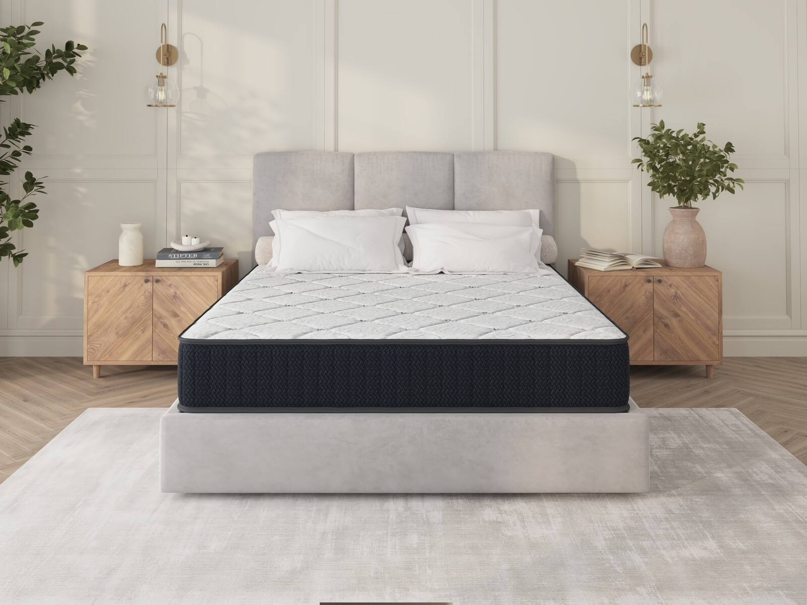 Alt View 3. Glintex - 10-Inch Twin Hybrid Mattress，Cooling Gel Memory Foam，Pocket Springs, Medium-Firm, Made in USA, CertiPUR-US & OEKO-TEX - Gray.