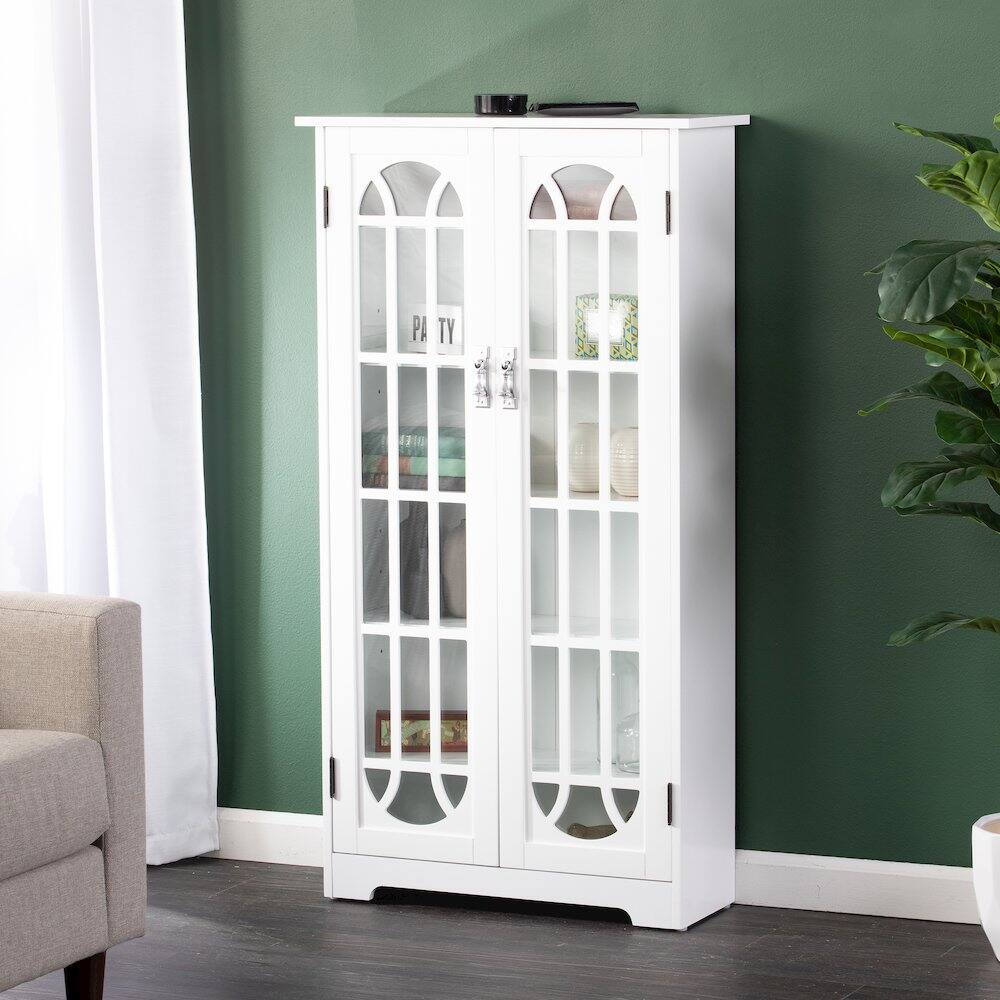Alt View 1. SEI Furniture - Window Pane Media Cabinet - Brown.