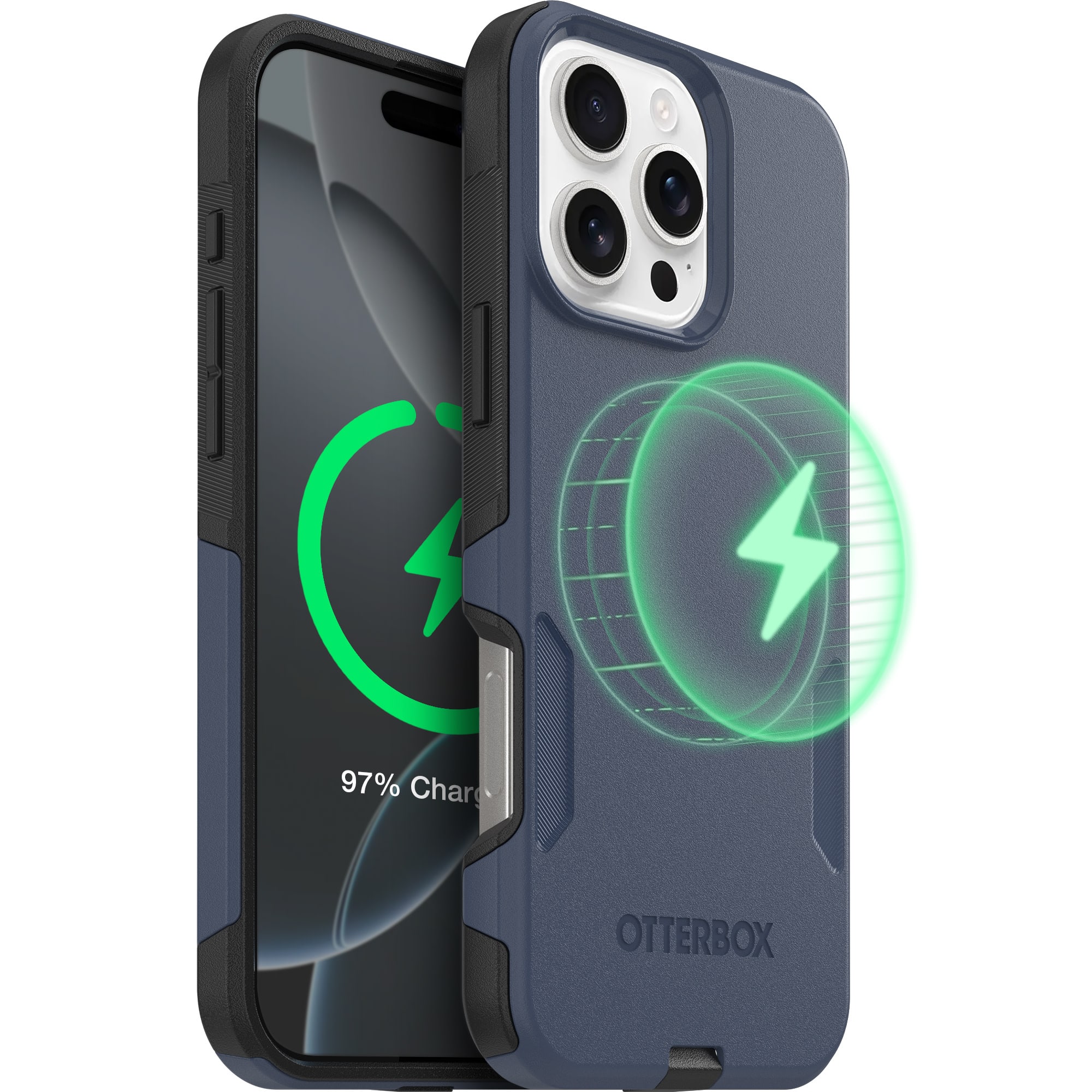 OtterBox - Commuter Series Hard Shell for MagSafe for Apple iPhone 16 Pro Max - Midnight Sky (Blue/Black