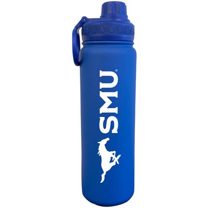 Front. The Fanatic Group - Royal SMU Mustangs 24oz. Stainless Sport Bottle - Blue.