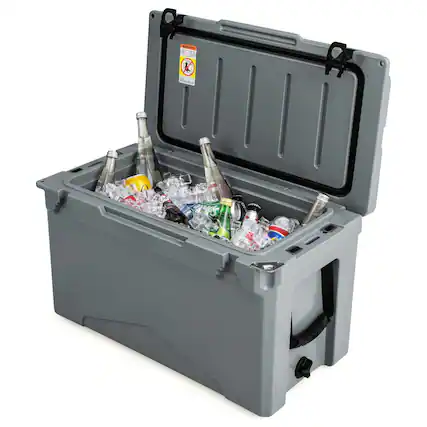 Front. Costway - Costway 50 QT Rotomolded Cooler Portable Ice Chest Ice Retention for 5-7 Days - Charcoal.