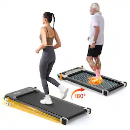 Loheer - 2-in-1 Under Desk Treadmill with Incline, Quiet 2.5HP Walking Pad & Shiatsu Foot Massager for Home Office - Black