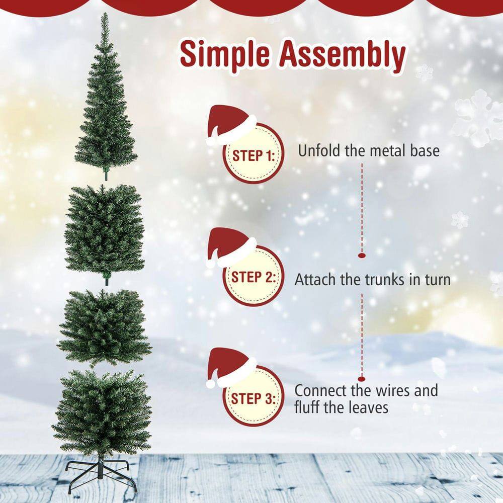 Simple Assembly

STEP 1: Unfold the metal base

STEP 2: Attach the trunks in turn

STEP 3: Connect the wires and fluff the leaves