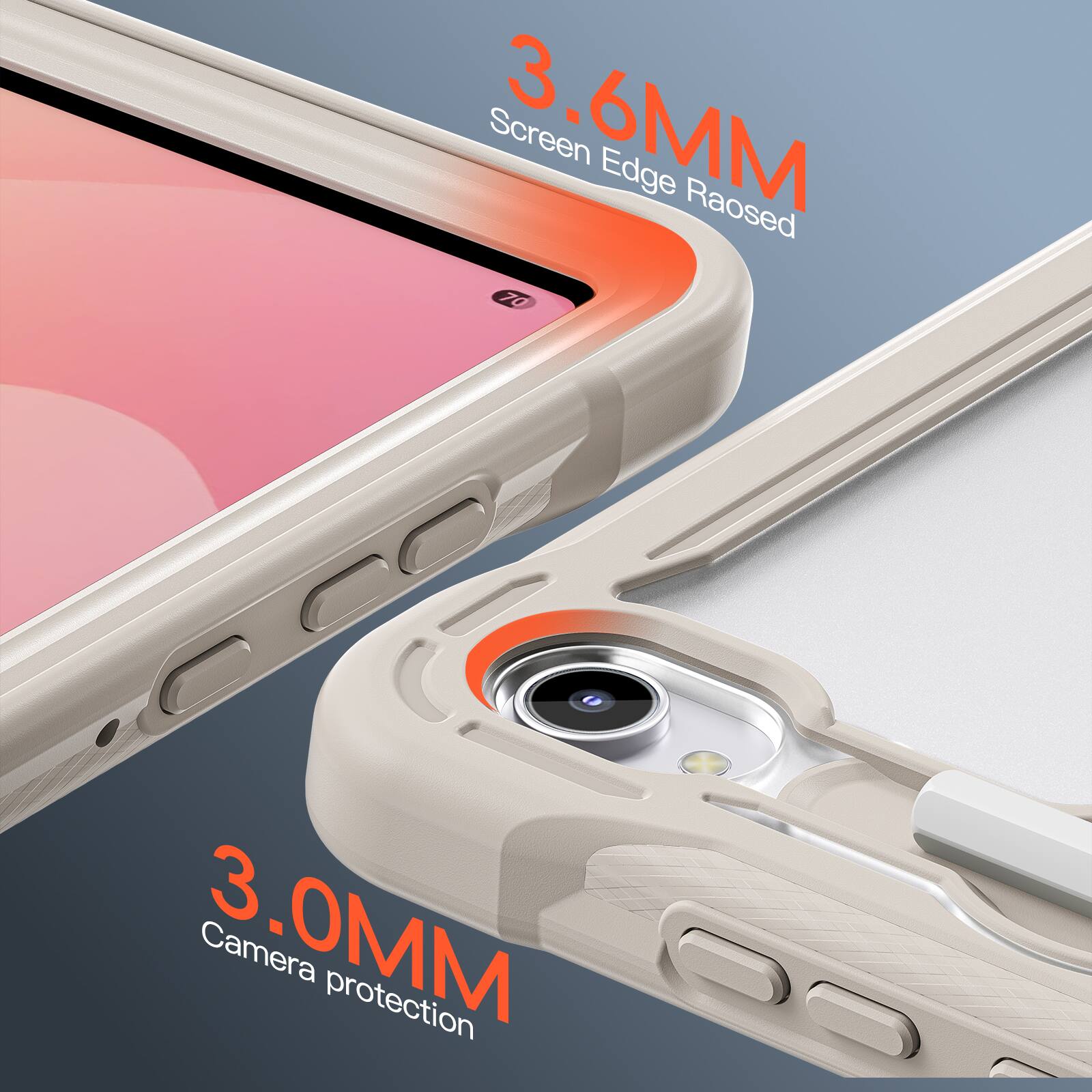 Screen 3.6MM Edge Raised  
3.0MM Camera protection