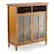 Front. Simpli Home - Warm Shaker Wood 2-Door 6-Shelf Media Cabinet - Honey Brown.