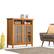 Left. Simpli Home - Warm Shaker Wood 2-Door 6-Shelf Media Cabinet - Honey Brown.