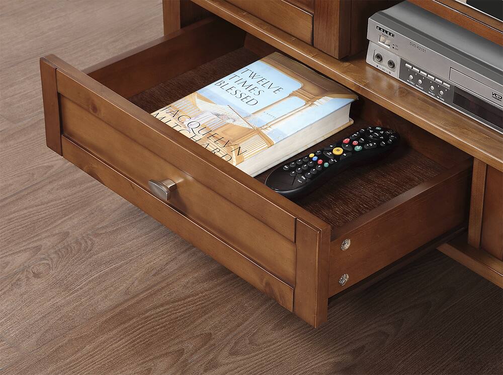 Alt View 14. Simpli Home - Warm Shaker TV Cabinet for Most TVs Up to 52" - Honey Brown.