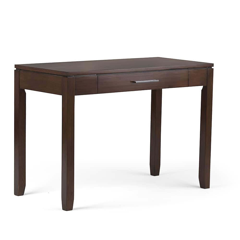 Front. Simpli Home - Cosmopolitan Rectangular Table - Medium Auburn Brown.