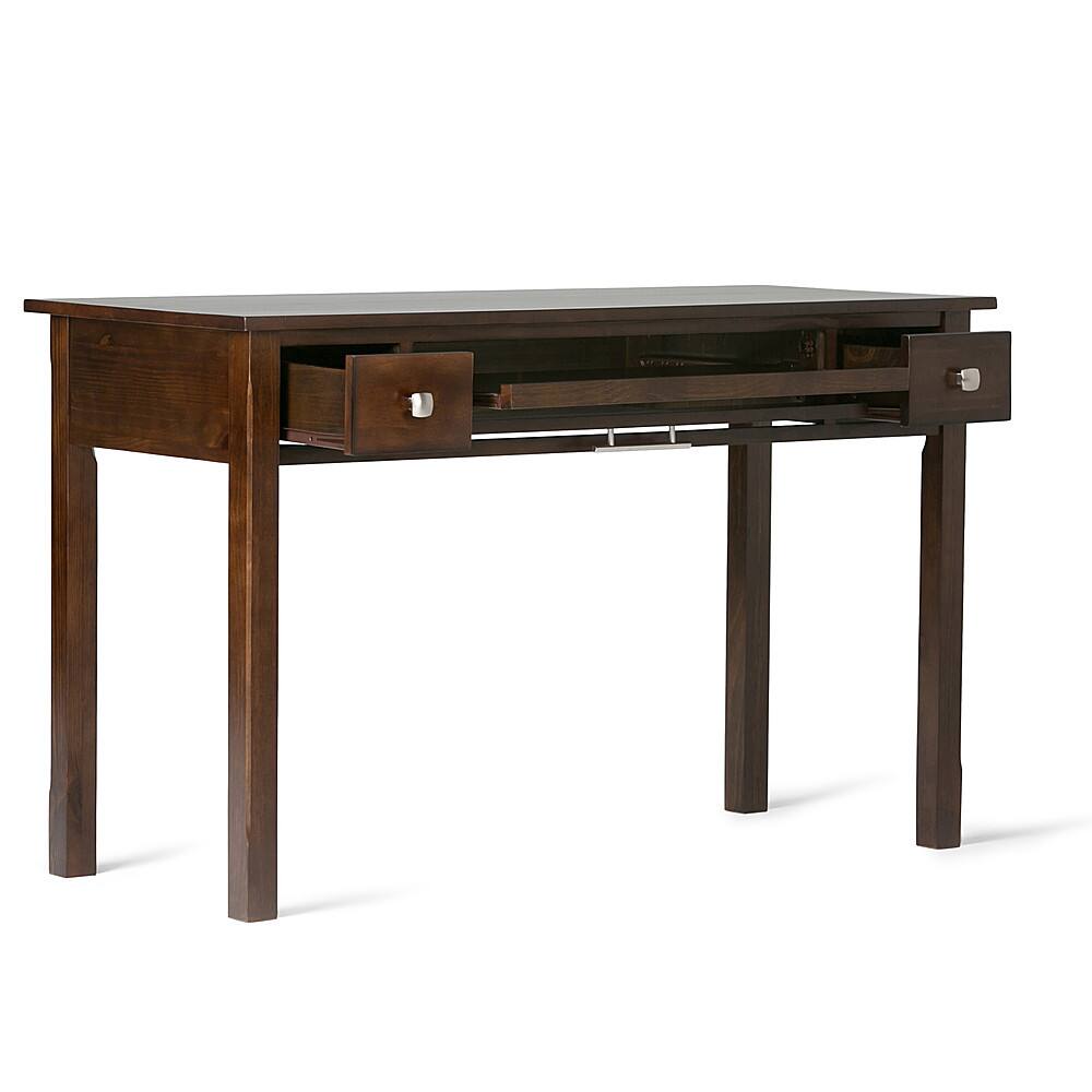 Alt View 11. Simpli Home - Avalon Rectangular Pine Wood 3-Drawer Table - Rich Tobacco Brown.
