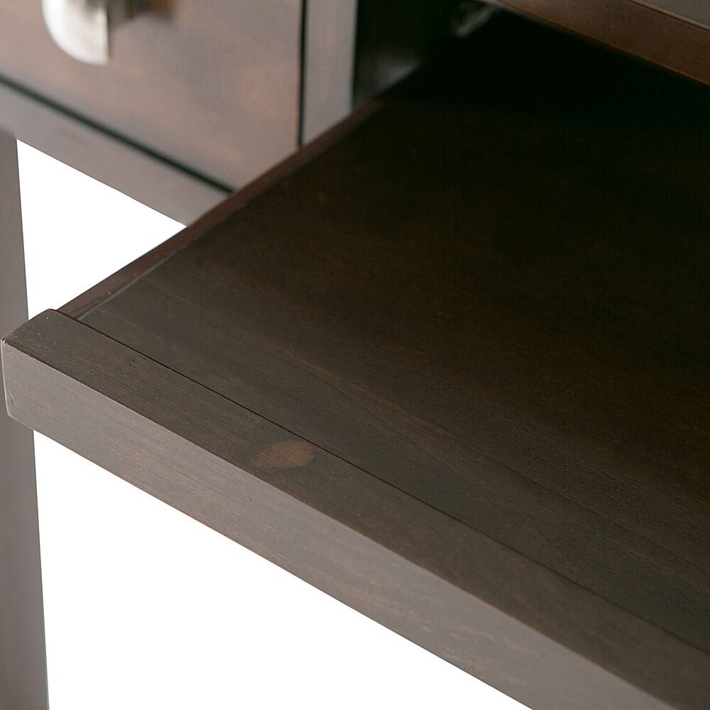 Alt View 12. Simpli Home - Avalon Rectangular Pine Wood 3-Drawer Table - Rich Tobacco Brown.