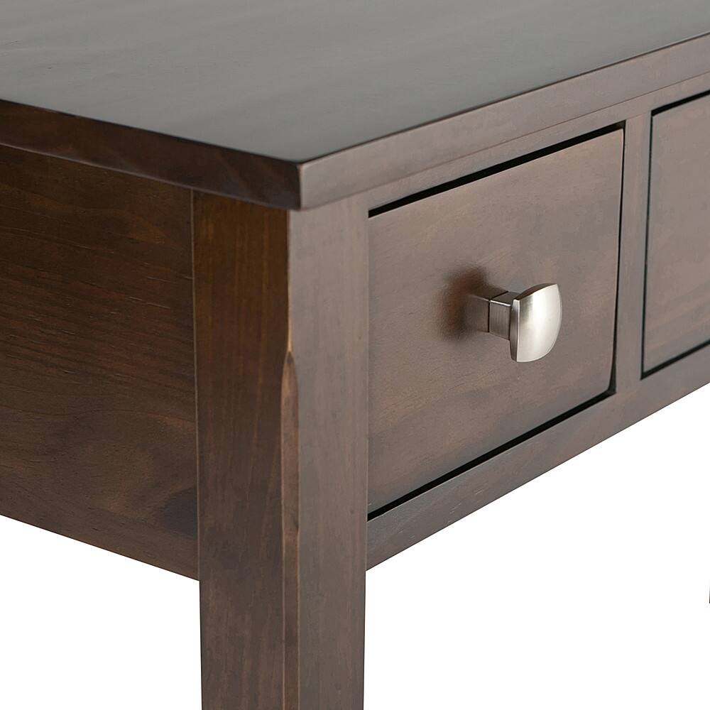 Alt View 13. Simpli Home - Avalon Rectangular Pine Wood 3-Drawer Table - Rich Tobacco Brown.