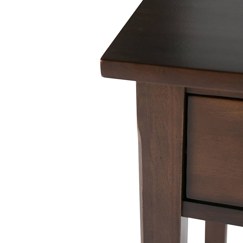 Alt View 15. Simpli Home - Avalon Rectangular Pine Wood 3-Drawer Table - Rich Tobacco Brown.