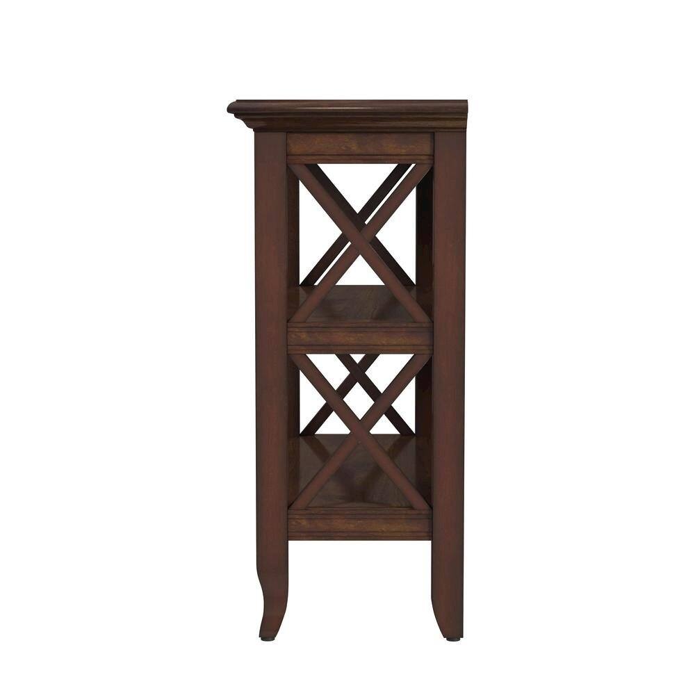 Angle. Starlight Canyon Home - Dark Brown 2 Shelf Bookcase - Short Bookshelf for Farmhouse or Small Spaces - Dark Brown.