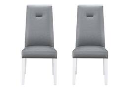Hivvago - Set of Two Upholstered Faux Leather Dining Side Chairs - Gray