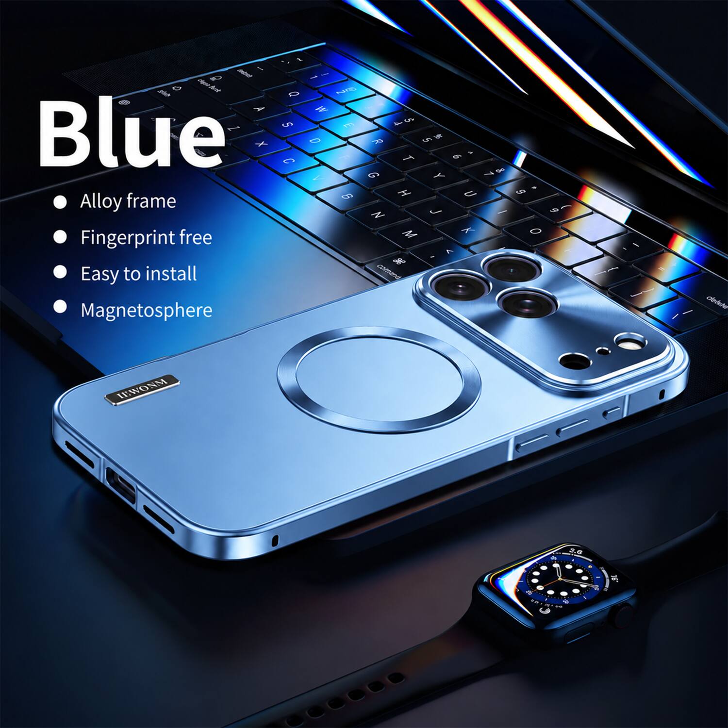 1. Blue
2. Alloy frame
3. Fingerprint free
4. Easy to install
5. Magnetosphere