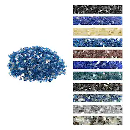 VEVOR - Fire Glass, 10LBS / 4.5KG High-Temperature Resistant Fireplace Rocks, 1/2-Inch / 12.7 mm Reflective & Smokeless Firepit - Pacific Blue