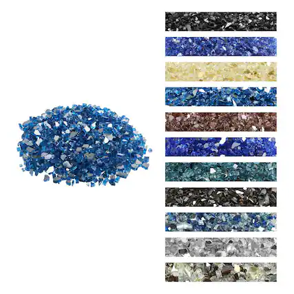 Front. VEVOR - Fire Glass, 10LBS / 4.5KG High-Temperature Resistant Fireplace Rocks, 1/2-Inch / 12.7 mm Reflective & Smokeless Firepit - Pacific Blue.