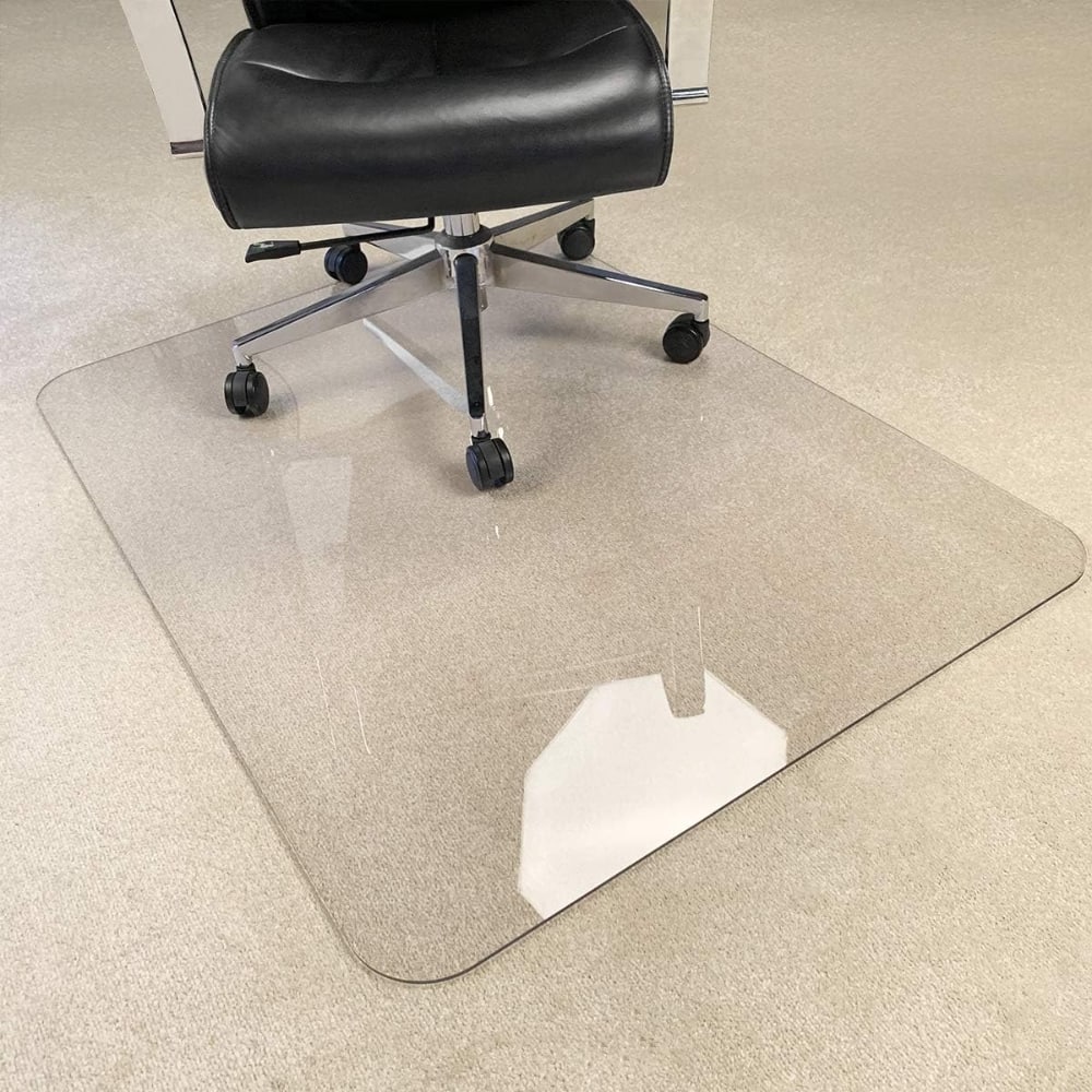 ZUQIETA - Upgraded Heavy Duty Chair Mat - 47"x35" 1/5" Thick for Carpet & Hard Floor - Crystal Clear