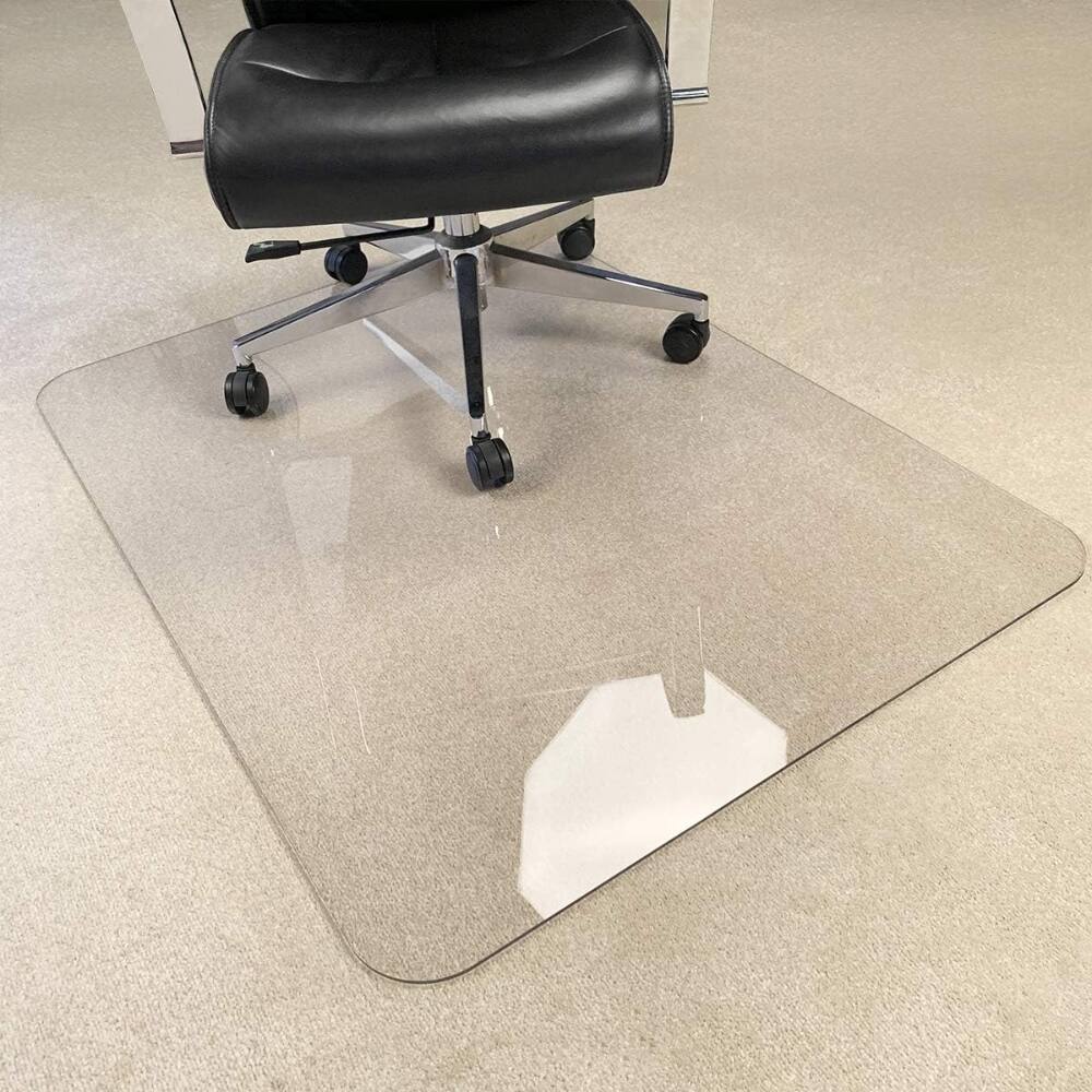 Front. ZUQIETA - ZUQIETA Upgraded Heavy Duty Chair Mat - 47"x35" Crystal Clear, 1/5" Thick for Carpet & Hard Floor - Crystal Clear.