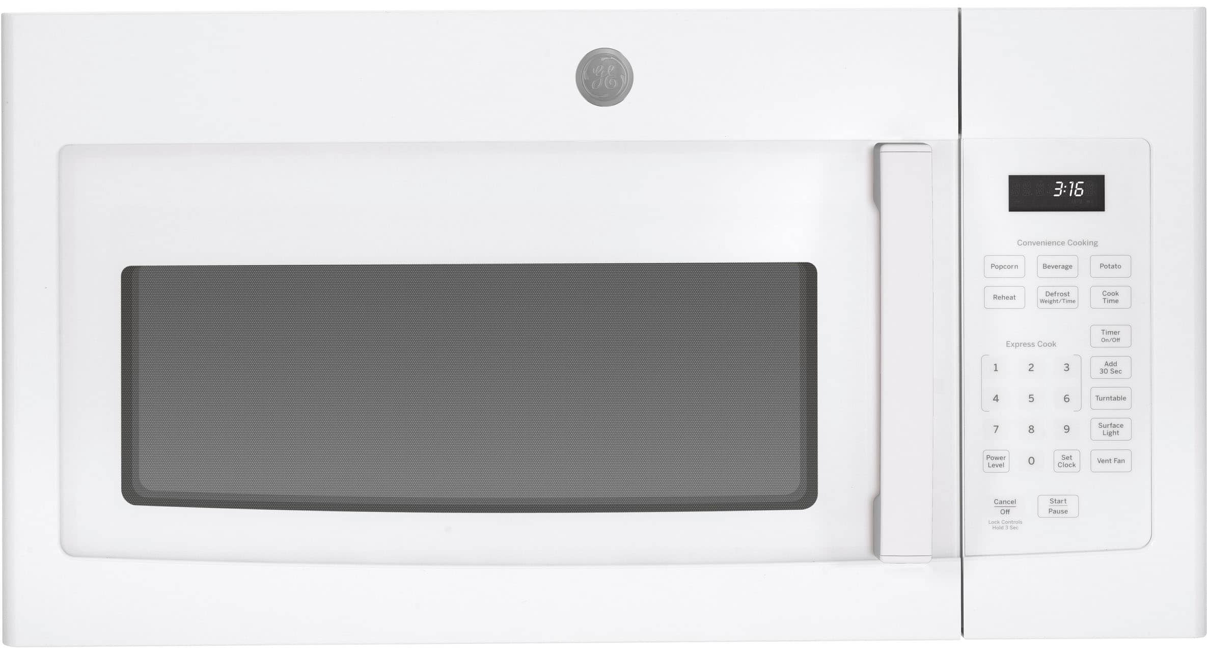 GE - 1.6 Cu. Ft. Over-the-Range Microwave with Convenience Cooking Controls - White - Front_Zoom