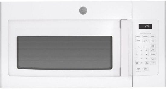 Front Zoom. GE - 1.6 Cu. Ft. Over-the-Range Microwave - White.