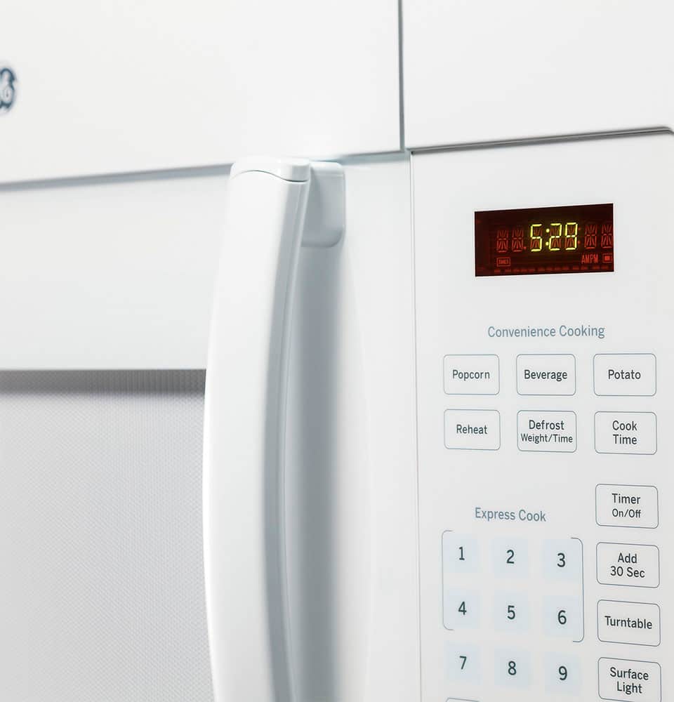 Alt View 11. GE - 1.6 Cu. Ft. Over-the-Range Microwave - White.