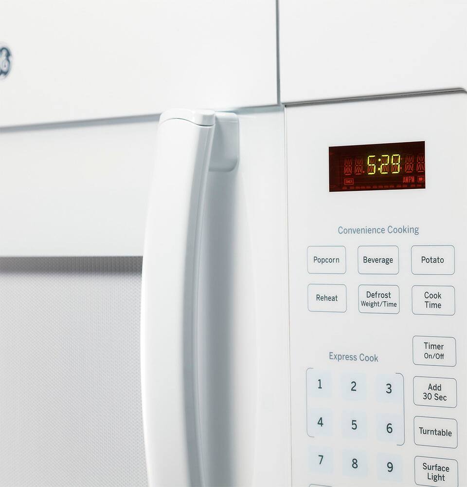 Alt View 11. GE - 1.6 Cu. Ft. Over-the-Range Microwave - White.