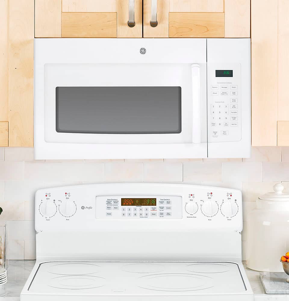 Alt View 16. GE - 1.6 Cu. Ft. Over-the-Range Microwave - White.