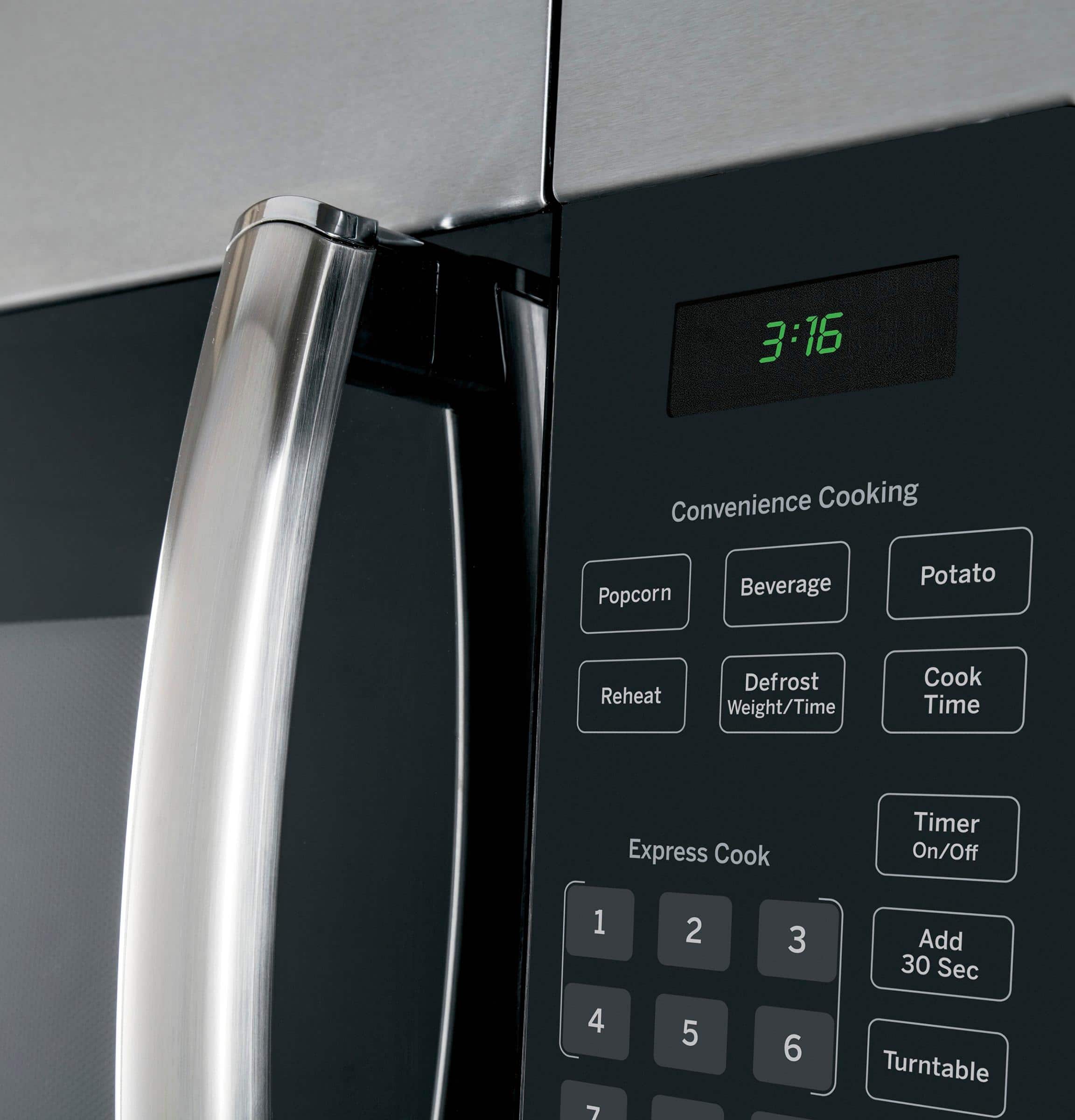 Alt View 11. GE - 1.6 Cu. Ft. Over-the-Range Microwave - Stainless Steel.