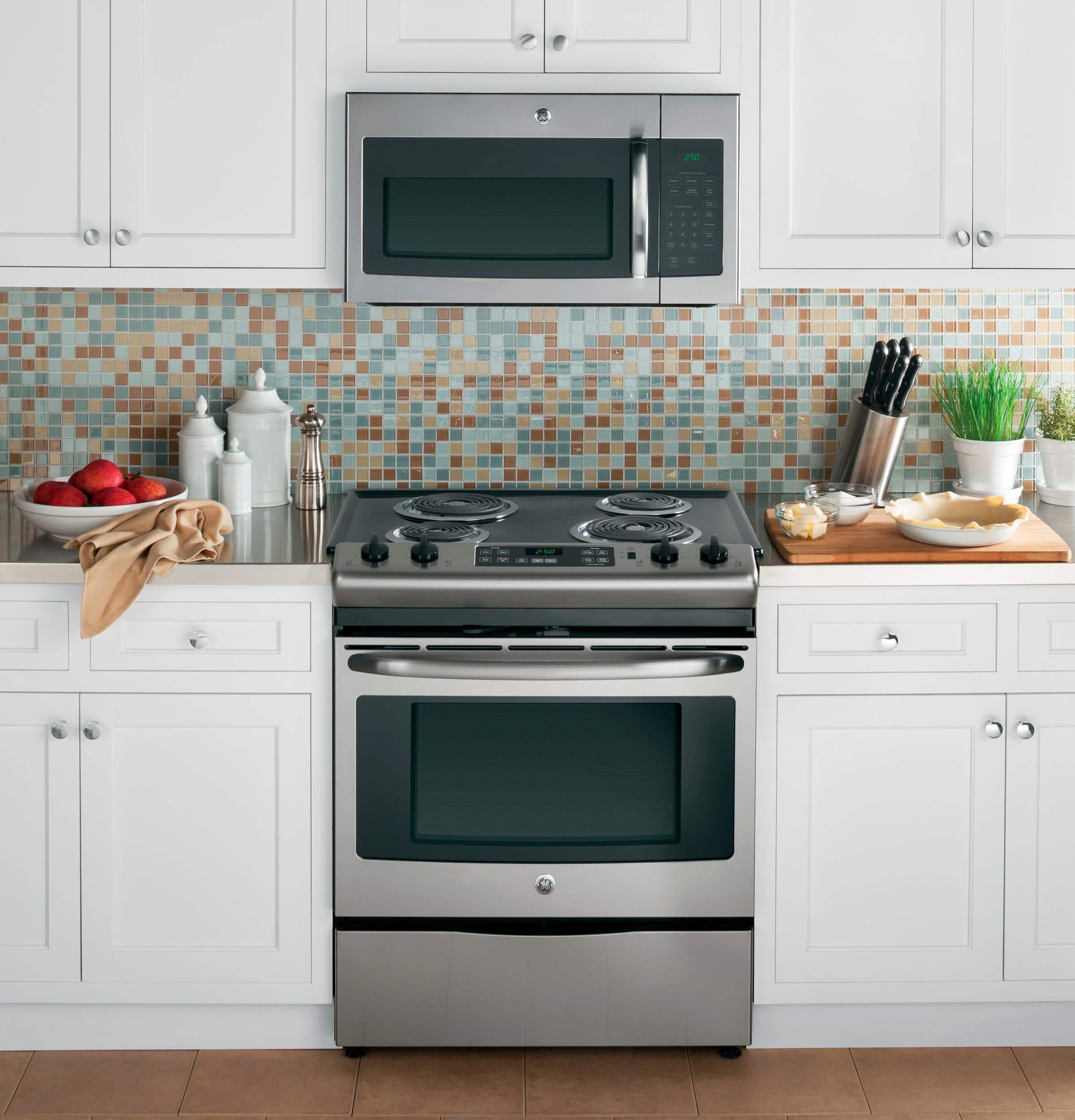 Alt View 19. GE - 1.6 Cu. Ft. Over-the-Range Microwave - Stainless Steel.