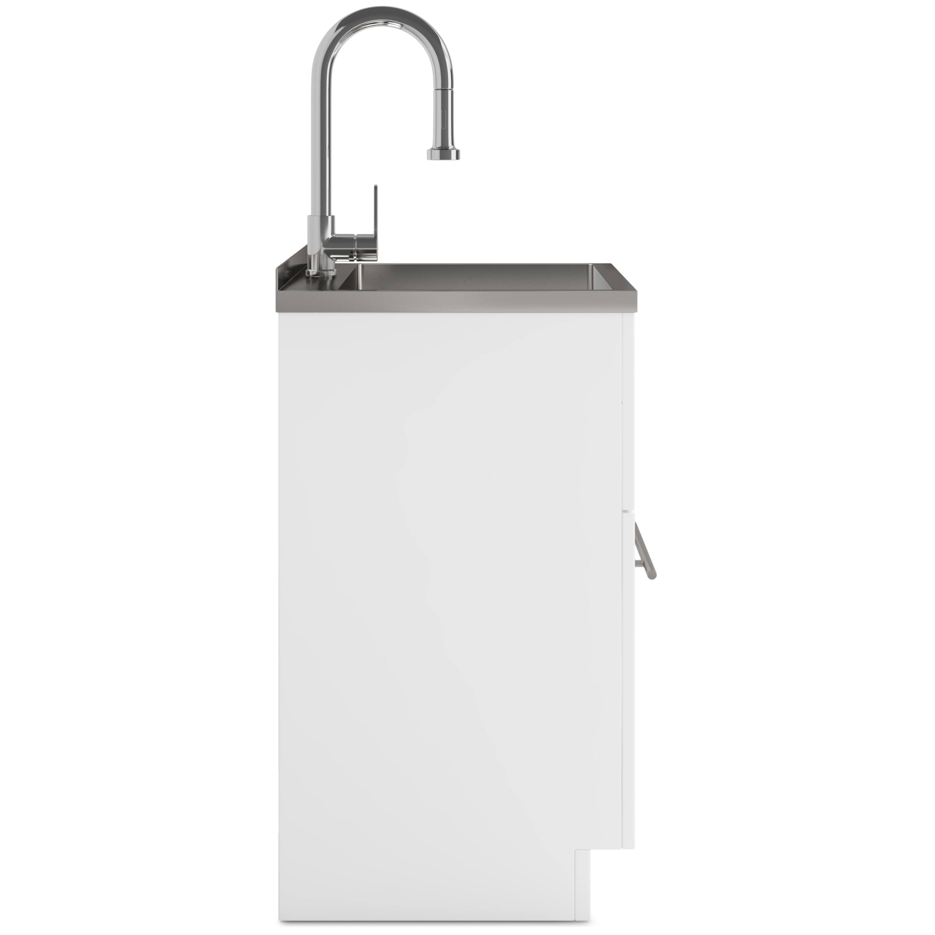 Alt View 2. Simpli Home - Metro  All-in-One 24-inch Utility Sink & Cabinet - Pure White.