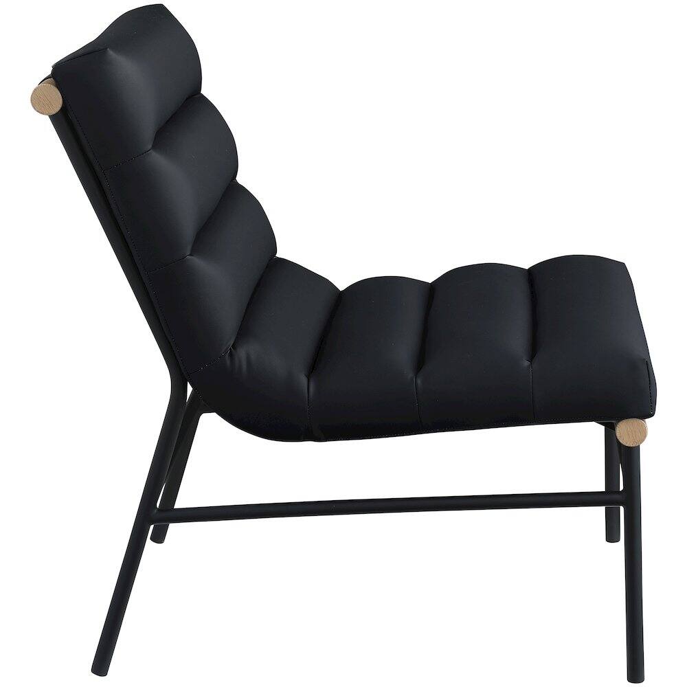 Alt View 4. Meridian Furniture - Burke Black Vegan Leather Accent Chair - Black.