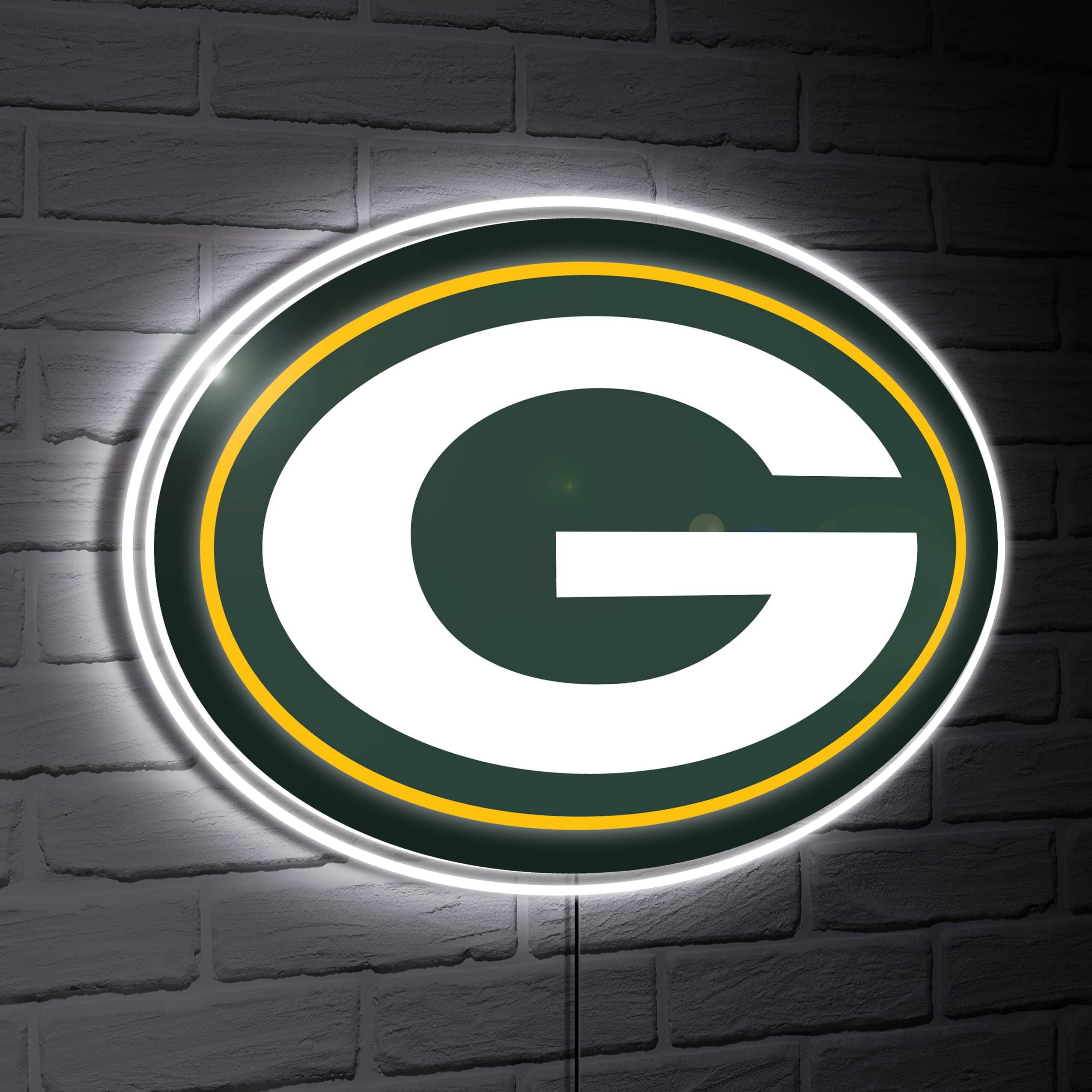 Evergreen Enterprises - Green Bay Packers LED Team Logo Shaped Lighted Wall Sign - Multicolor